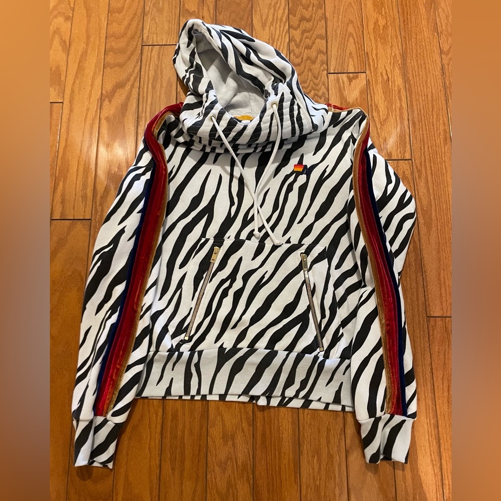 Aviator Nation Zebra Stripe Ninja hoodie